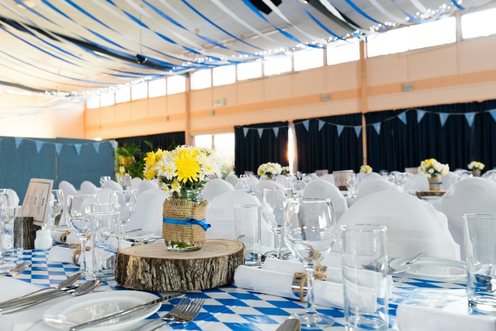 Large event tent seating arrangement